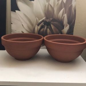 Terra cotta/clay dome plant pot - pack of 2